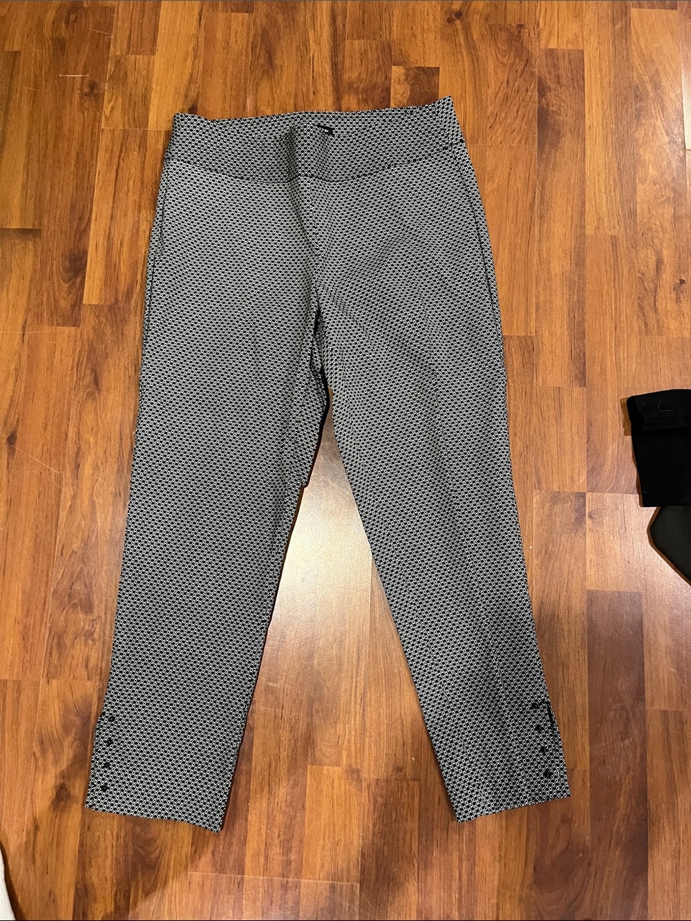 Counterparts Black & White Geometric Ponte Ankle Pants